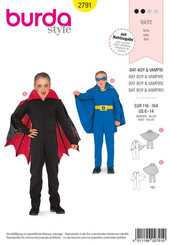 Schnittmuster kostüm bat boy - schnittmuster, bat-boy